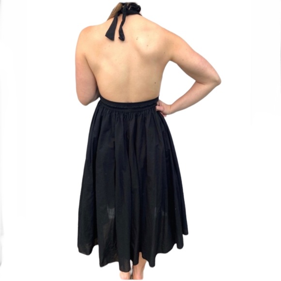 Lapis Boho Black Halter Flowy midi dress - Picture 2 of 7